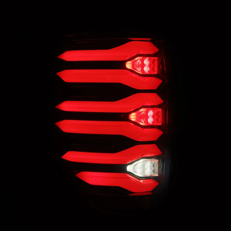 AlphaRex 09-14 Ford F150 LUXX LED Taillights - Black/Red Housing - Installation View