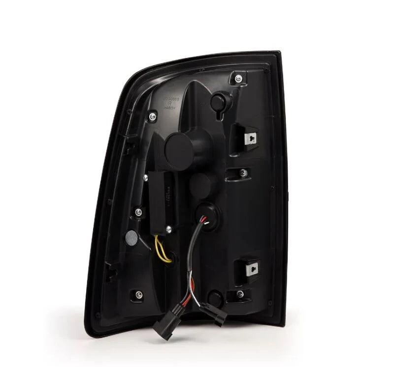 AlphaRex 09-18 Dodge RAM LUXX-Series LED Taillights Black Red w/Actv Light & SS - Installation View