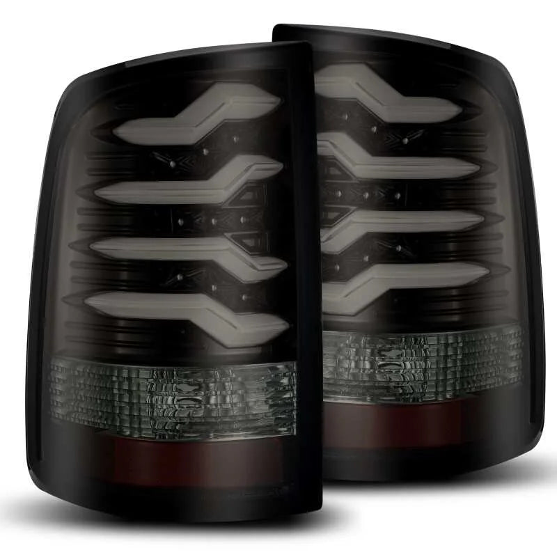 AlphaRex 09-18 Dodge Ram 1500 PRO-Series LED Tail Lights Jet Black - Main Product View