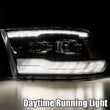 Load image into Gallery viewer, AlphaRex 09-18 Dodge Ram 1500 PRO-Series Projector Headlights Plank Style Alpha Blk w/Seq Signal/DRL - Side View