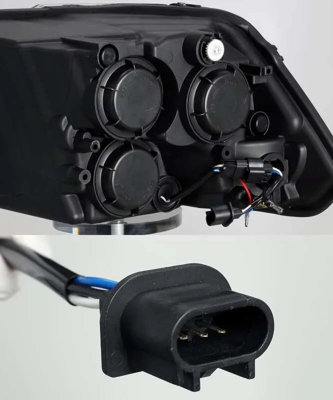 AlphaRex 09-18 Dodge Ram 1500 PRO-Series Projector Headlights Plank Style Alpha Blk w/Seq Signal/DRL - Installation View