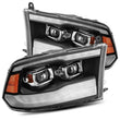 Load image into Gallery viewer, AlphaRex 09-18 Dodge Ram 1500HD LUXX LED Proj Headlights Plnk Style Blk w/Activ Light/Seq Signal/DRL - Main Product View