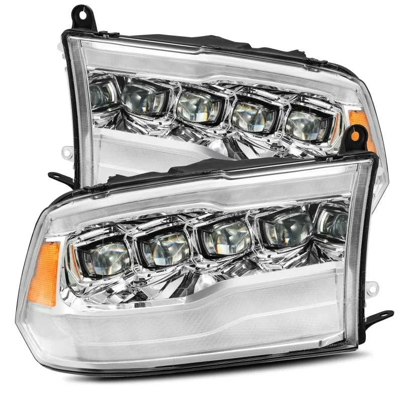 AlphaRex 09-18 Dodge Ram 1500HD NOVA LED Projector Headlights Plank Style Design Chrome w/DRL - Main Product View