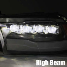 Load image into Gallery viewer, AlphaRex 09-18 Dodge Ram 1500HD NOVA LED Projector Headlights Plank Style Design Chrome w/DRL - Installation View