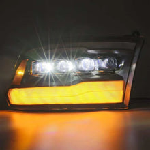 Load image into Gallery viewer, AlphaRex 09-18 Dodge Ram 1500HD NOVA LED Projector Headlights Plank Style Design Gloss Black w/DRL - Side View