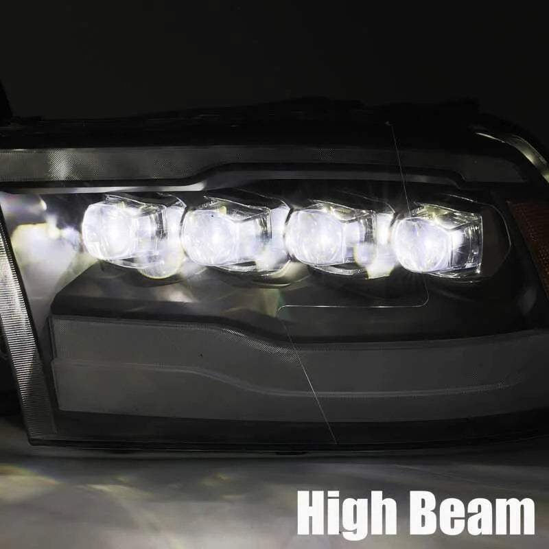 AlphaRex 09-18 Dodge Ram 1500HD NOVA LED Projector Headlights Plank Style Design Gloss Black w/DRL - Additional View 5