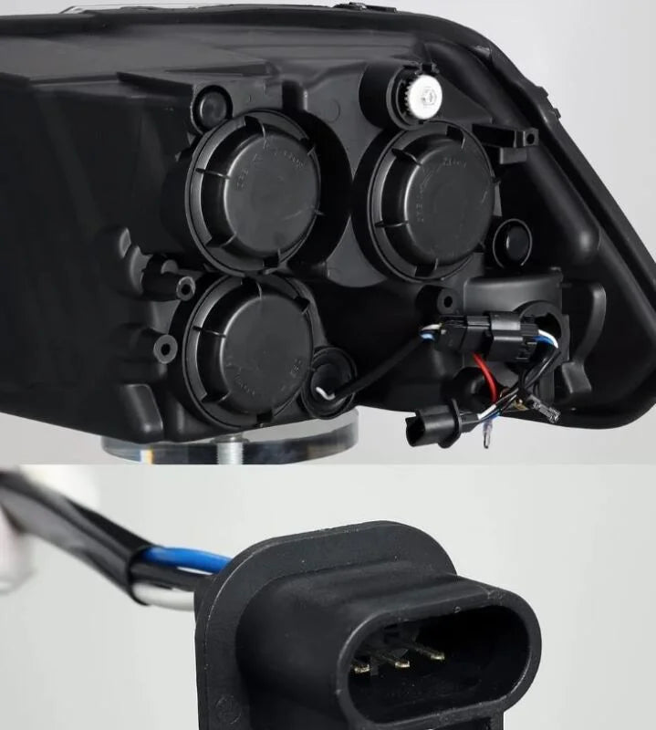 AlphaRex 09-18 Dodge Ram 1500HD PRO-Series Proj Headlights Plank Style Black w/Seq Signal/Smoked DRL - Installation View