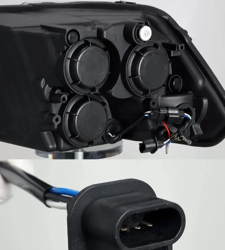 AlphaRex 09-18 Dodge Ram 1500HD PRO-Series Projector Headlights Plank Style Black w/Seq Signal/DRL - Installation View