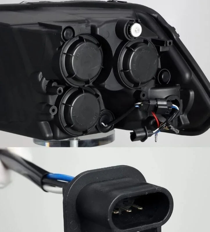 AlphaRex 09-18 Dodge Ram 1500HD PRO-Series Projector Headlights Plank Style Chrome w/Seq Signal/DRL - Back View