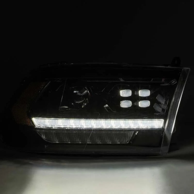 AlphaRex 09-18 Dodge Ram 2500 LUXX LED Proj Headlights Plank Style Black w/Activ Light/DRL - Additional View 5
