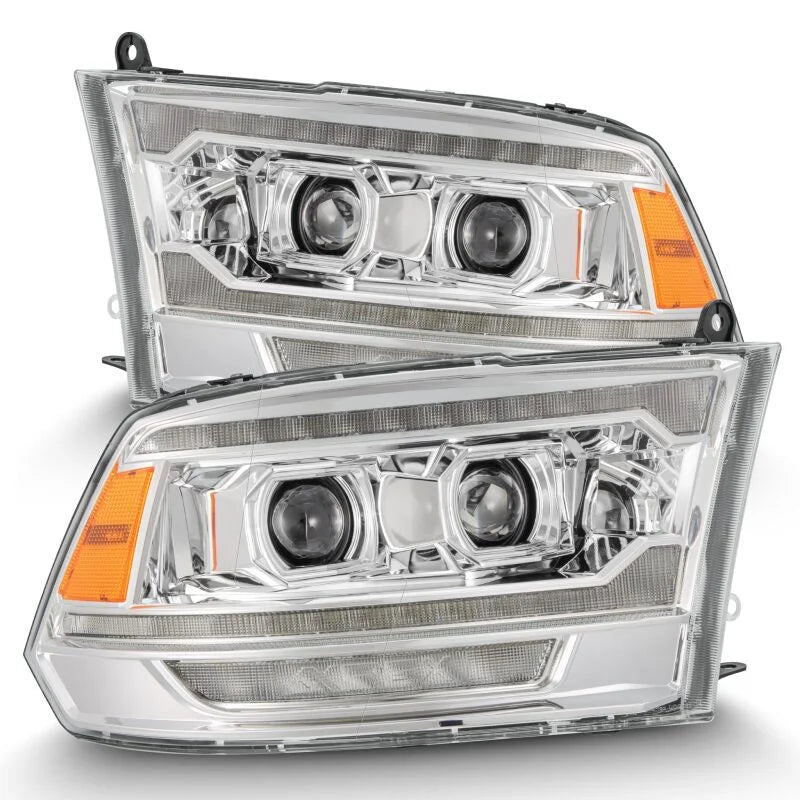 AlphaRex 09-18 Ram 1500 PRO-Series Proj Headlights Chrome w/ Sequential Signal and Top/Middle DRL - Main Product View