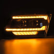 Load image into Gallery viewer, AlphaRex 09-18 Ram 1500/2500 PRO-Series Proj Headlights Black w/Sequential Signal and Top/Middle DRL - Back View