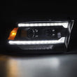 Load image into Gallery viewer, AlphaRex 09-18 Ram 1500/2500 PRO-Series Proj Headlights Black w/Sequential Signal and Top/Middle DRL - Installation View