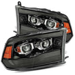 Load image into Gallery viewer, AlphaRex 09-18 Ram 1500HD LUXX Proj Headlight Plnk Style Jet Blk w/Activ Light/Seq Signal/Smoked DRL - Main Product View
