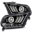 Load image into Gallery viewer, AlphaRex 10-12 Ford Mustang LUXX LED Proj Headlights Plank Style Black w/Activ Light/Seq Signal - Main Product View