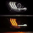 Load image into Gallery viewer, AlphaRex 10-12 Ford Mustang LUXX LED Proj Headlights Plank Style Black w/Activ Light/Seq Signal - Back View