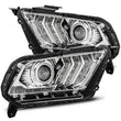 Load image into Gallery viewer, AlphaRex 10-12 Ford Mustang LUXX LED Proj Headlights Plank Style Chrome w/Activ Light/Seq Signal - Main Product View