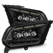 Load image into Gallery viewer, AlphaRex 10-12 Ford Mustang NOVA-Series LED Proj. Headlights Alpha-Blk w/Activ Lght &amp; Seq.Sig SB DBL - Main Product View