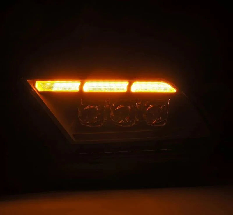 AlphaRex 10-12 Ford Mustang NOVA-Series LED Proj. Headlights Alpha-Blk w/Activ Lght & Seq.Sig SB DBL - Installation View