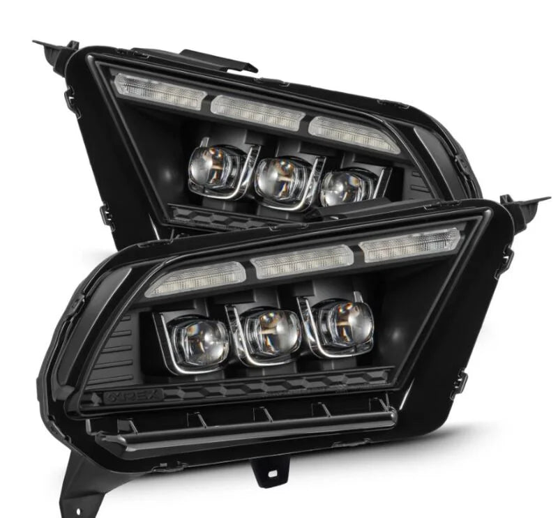 AlphaRex 10-12 Ford Mustang NOVA-Series LED Projector Headlights Blk w/Activ Light & Seq.Sig /SB DRL - Main Product View