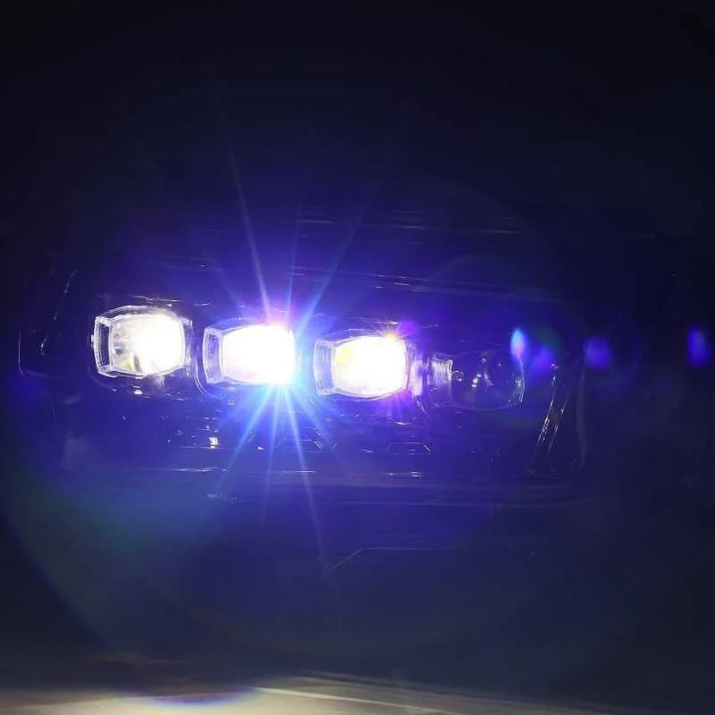 AlphaRex 10-13 Toyota 4Runner NOVA LED Proj Headlights Plank Style Alpha Black w/Seq Signal/DRL - Side View