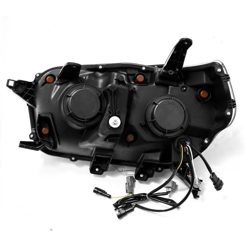 AlphaRex 10-13 Toyota 4Runner NOVA LED Proj Headlights Plank Style Alpha Black w/Seq Signal/DRL - Back View