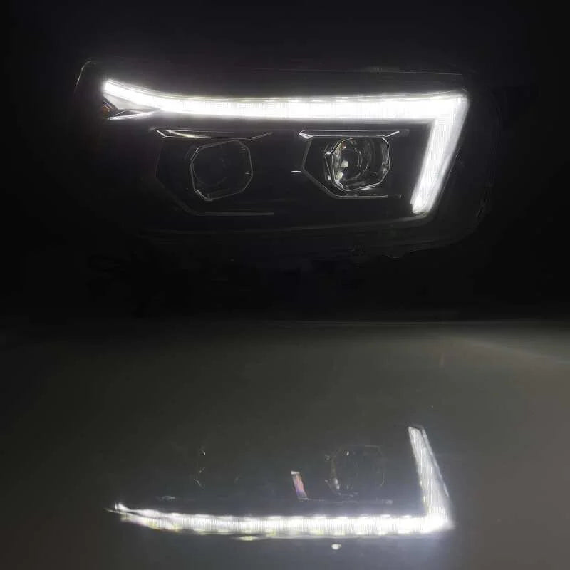 AlphaRex 10-13 Toyota 4Runner PRO-Series Projector Headlights Plank Style Black w/Seq Signal/DRL - Additional View 5