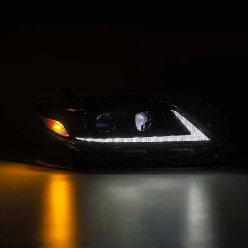 AlphaRex 11-21 Toyota Sienna PRO-Series Proj Headlights Plank Style Alpha Black w/Seq Signal/DRL - Back View