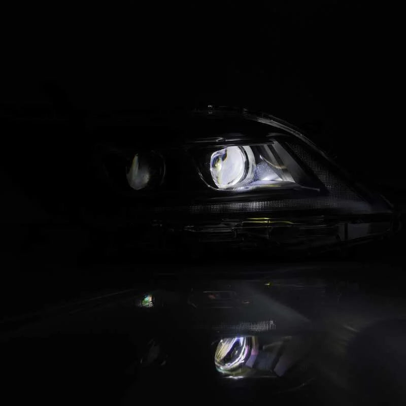 AlphaRex 11-21 Toyota Sienna PRO-Series Proj Headlights Plank Style Black w/Seq Signal/DRL - Back View