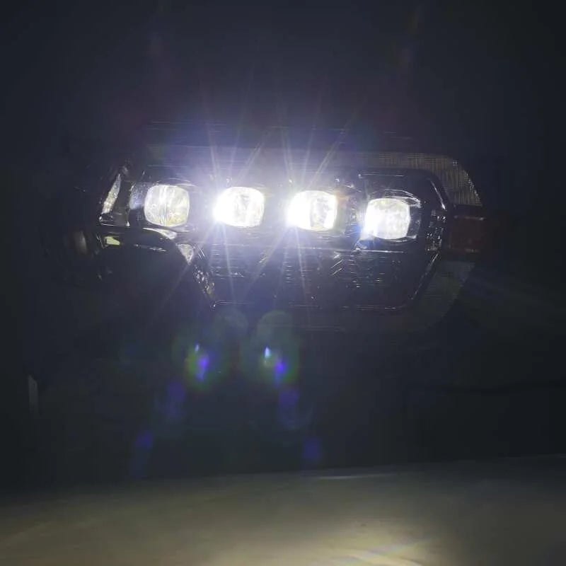 AlphaRex 12-15 Toyota Tacoma NOVA LED Proj Headlights Plank Style Black w/Activ Light/Seq Signal/DRL - Side View