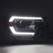 Load image into Gallery viewer, AlphaRex 12-15 Toyota Tacoma PRO-Series Projector Headlights Plank Style Alpha Black w/DRL - Back View