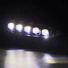 Load image into Gallery viewer, AlphaRex 12-21 Tesla Model S NOVA LED Proj Headlights Alpha-Black w/Actv Light &amp; Seq.Sig / SB DRL - Back View