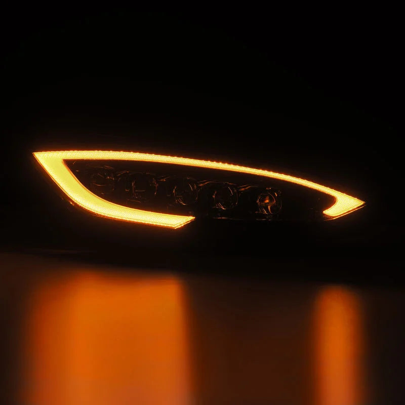 AlphaRex 12-21 Tesla Model S NOVA LED Proj Headlights Alpha-Black w/Actv Light & Seq.Sig / SB DRL - Installation View