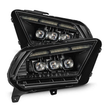 Load image into Gallery viewer, AlphaRex 13-14 Ford Mustang NOVA LED Proj Headlights Alpha-Blk w/Actv Light &amp; Seq.Sig / SB DRL - Main Product View