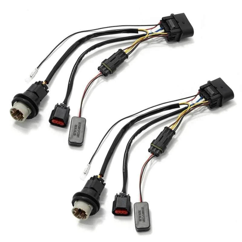 AlphaRex 13-18 Ram 1500 Wiring Adapter Stock Proj Headlight to AlphaRex Headlight Converters - Side View