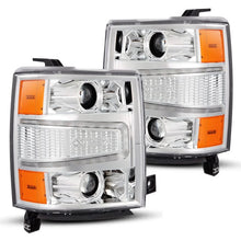 Load image into Gallery viewer, AlphaRex 14-15 Chevy 1500 PRO-Series Projector Headlights Chrome w/Sequential Signal &amp;  DRL - Main Product View