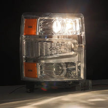 Load image into Gallery viewer, AlphaRex 14-15 Chevy 1500 PRO-Series Projector Headlights Chrome w/Sequential Signal &amp;  DRL - Side View