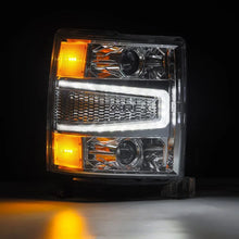 Load image into Gallery viewer, AlphaRex 14-15 Chevy 1500 PRO-Series Projector Headlights Chrome w/Sequential Signal &amp;  DRL - Additional View 6