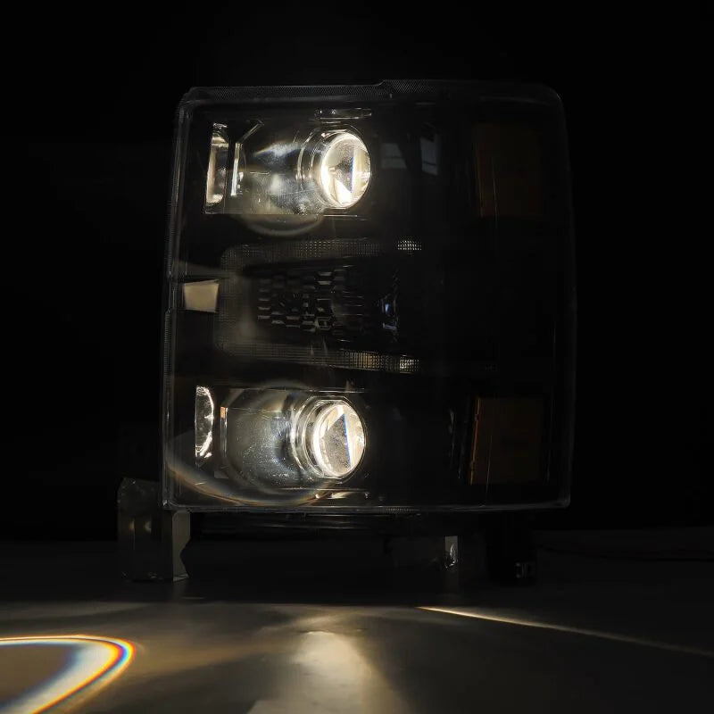 AlphaRex 14-15 Chevy 1500 PRO-Series Projector Headlights, Alpha-Black w/ Sequential Signal &  DRL - Additional View 5