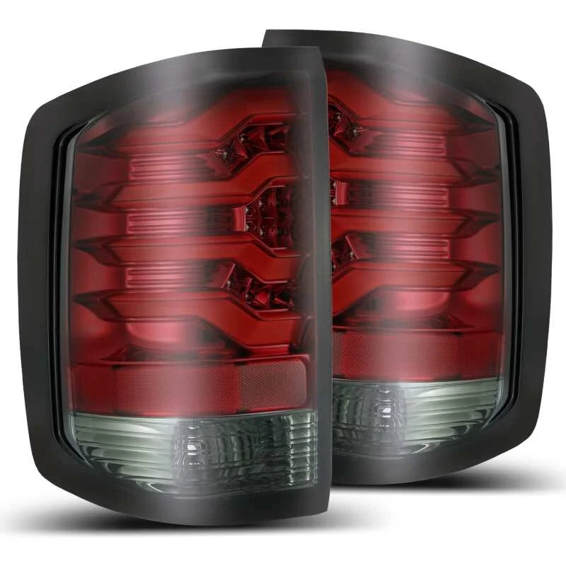 AlphaRex 14-18 Chevrolet Silverado 1500 PRO-Series LED Tail Lights Red Smoke - Main Product View