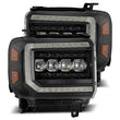 Load image into Gallery viewer, AlphaRex 14-18 GMC Sierra NOVA LED Proj Headlights Plank Style Black w/Activ Light/Seq Signal/DRL - Main Product View