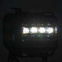 Load image into Gallery viewer, AlphaRex 14-18 GMC Sierra NOVA LED Proj Headlights Plnk Style Alpha Blk w/Activ Light/Seq Signal/DRL - Side View