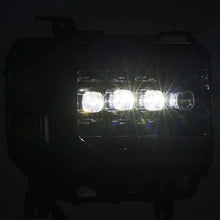 Load image into Gallery viewer, AlphaRex 14-18 GMC Sierra NOVA LED Proj Headlights Plnk Style Alpha Blk w/Activ Light/Seq Signal/DRL - Back View
