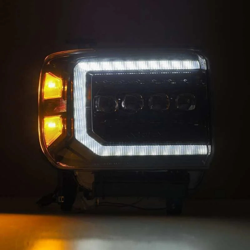 AlphaRex 14-18 GMC Sierra NOVA LED Proj Headlights Plnk Style Alpha Blk w/Activ Light/Seq Signal/DRL - Additional View 7
