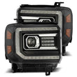 Load image into Gallery viewer, AlphaRex 14-18 GMC Sierra PRO-Series Proj Headlights Plank Style Black w/Activ Light/Seq Signal/DRL - Main Product View