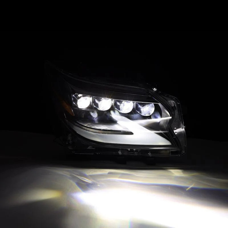AlphaRex 14-19 Lexus GX 460 NOVA LED Projector Headlights Plank Style Black w/Activ Light/Seq Signal - Installation View