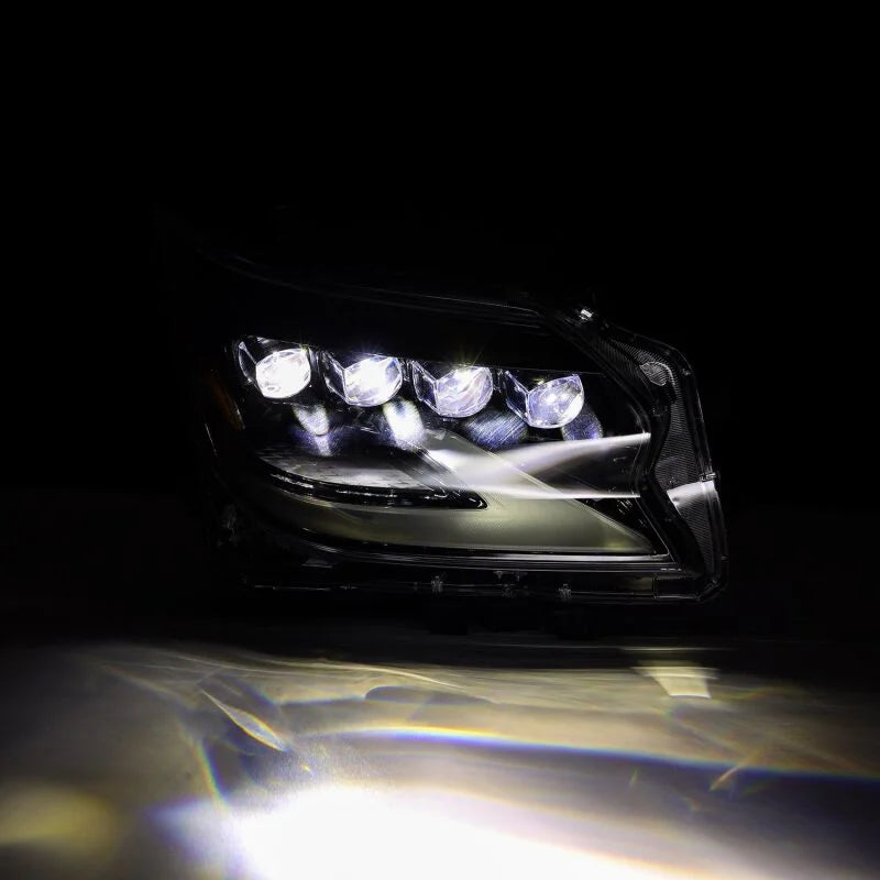 AlphaRex 14-19 Lexus GX460 (Non-AFS) NOVA LED Proj Headlights Alpha Black w/Activ Light/Seq Signal - Installation View