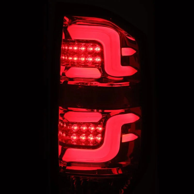 AlphaRex 14-20 Toyota Tundra PRO-Series LED Tail Lights Jet Black - Back View