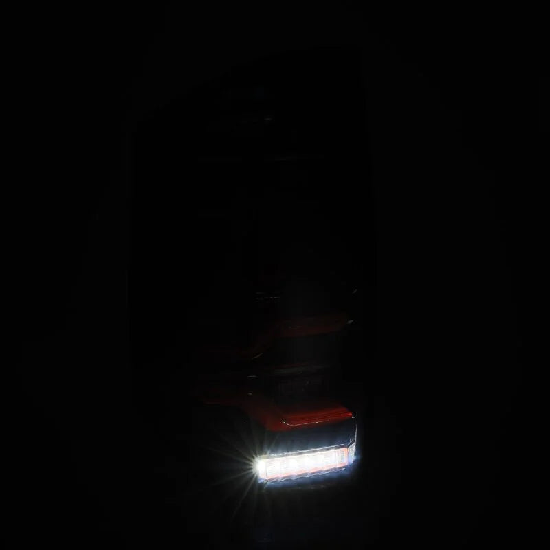 AlphaRex 14-21 Toyota Tundra LUXX LED Taillights Black/Red w/Activ Light/Seq Signal - Side View