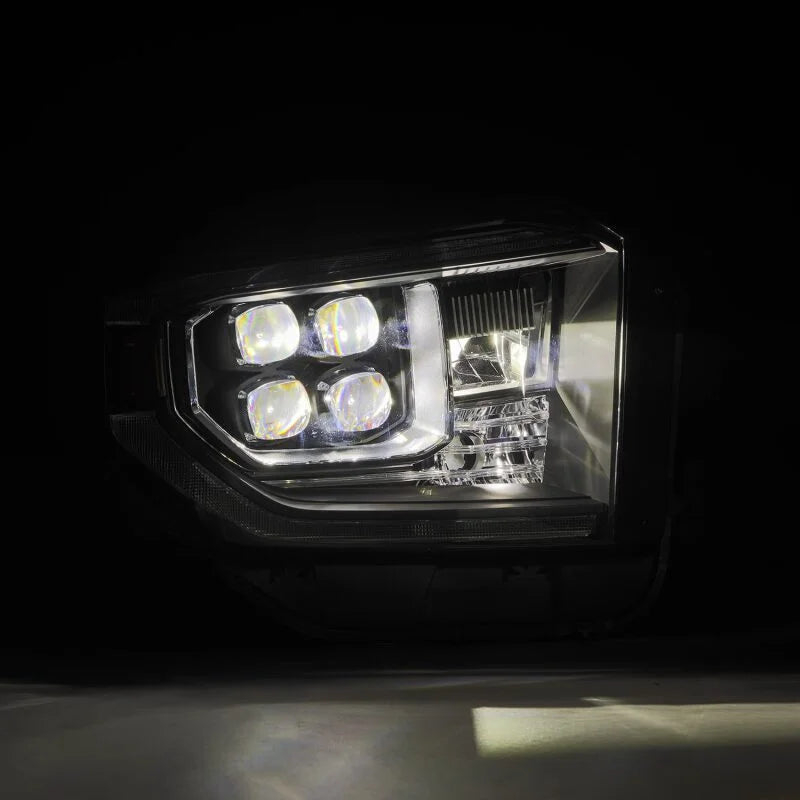 AlphaRex 14-21 Toyota Tundra NOVA-Series LED Proj Headlights Blk w/Actv Light & Seq. Sig + DRL - Side View